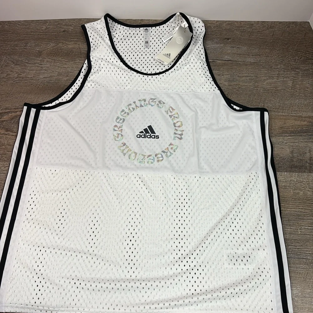 NEW MEN'S ADIDAS BREAK THE NORM TANK TOP IN WHITE XL